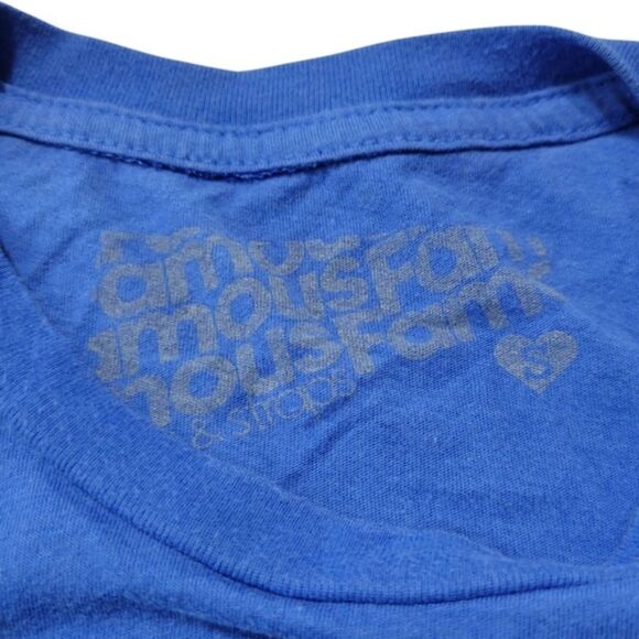 Famous Stars & Straps Top Size Small Women's Baby Tee Graphic Print T-Shirt Blue - Picture 6 of 6